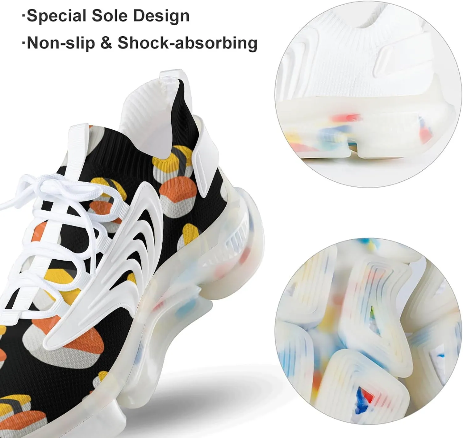 Japanese Sushi Men's Running Shoes Lightweight Walking Shoe Breathable Sneaker