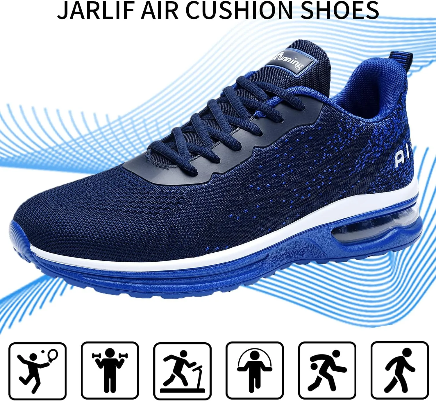 JARLIF Men's Lightweight Athletic Running Shoes Breathable Sport Air Fitness Gym Jogging Sneakers (Size 6.5-12.5)
