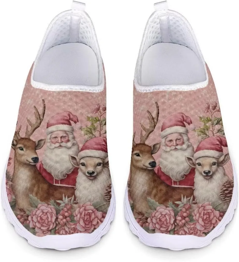 Jeiento Christmas Shoes for Women Men Fashion Mesh Workout Casual Shoes Non Slip Walking Shoes,Breathable Trainers Mesh Shoes