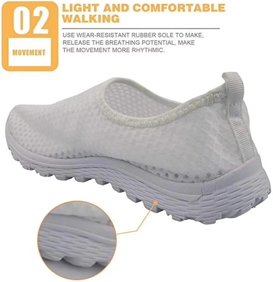 Jeiento Christmas Shoes for Women Men Fashion Mesh Workout Casual Shoes Non Slip Walking Shoes,Breathable Trainers Mesh Shoes