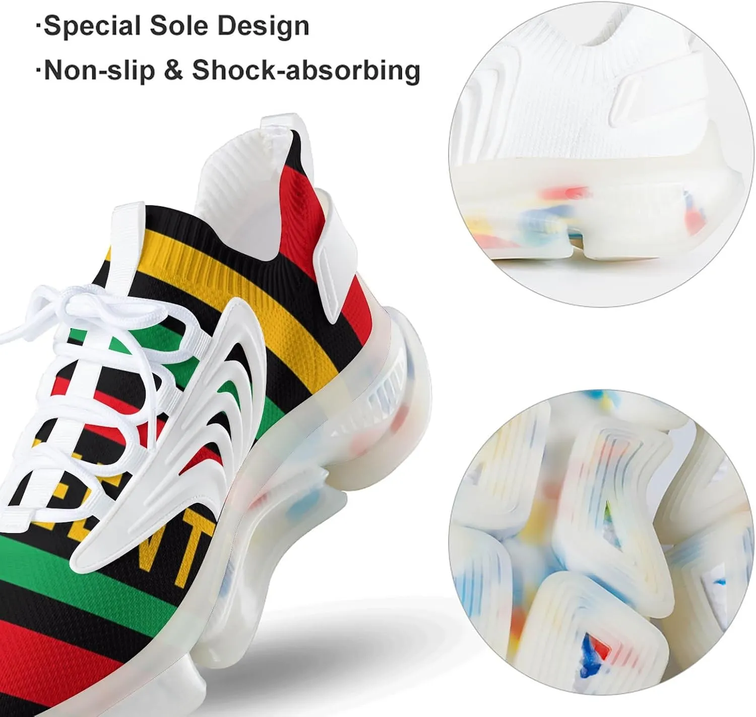 Juneteenth Flag Black Liberation Month Men's Running Shoes Lightweight Walking Shoe Breathable Sneaker