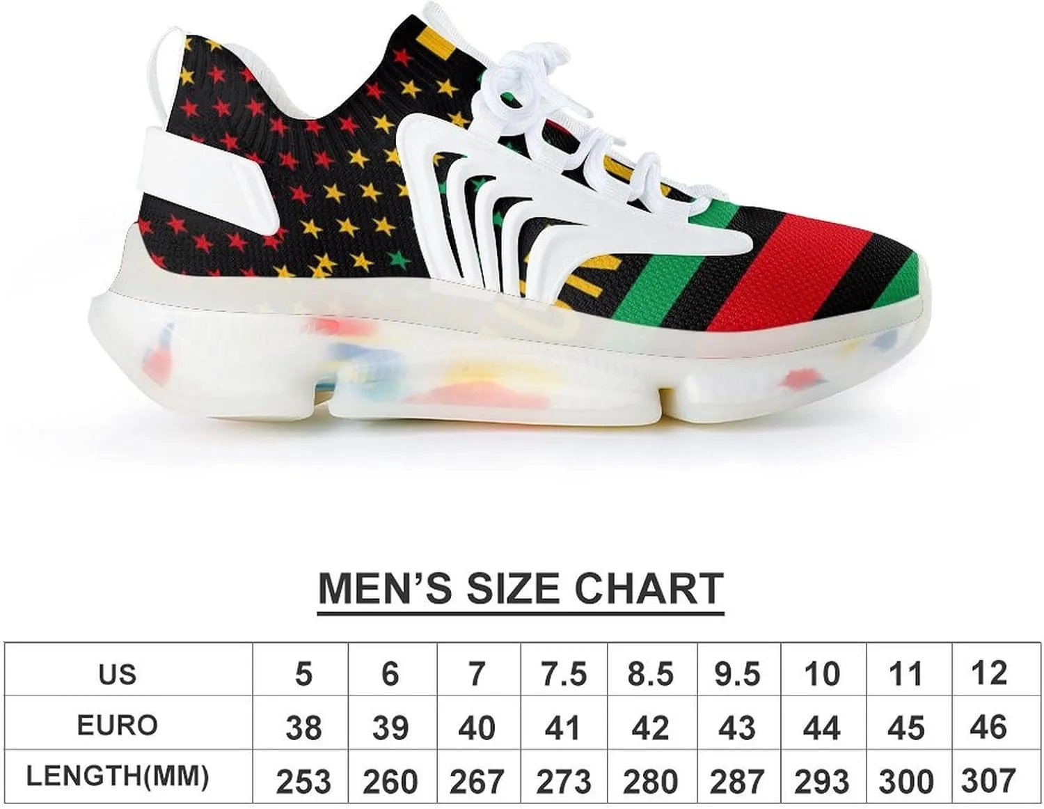 Juneteenth Flag Black Liberation Month Men's Running Shoes Lightweight Walking Shoe Breathable Sneaker