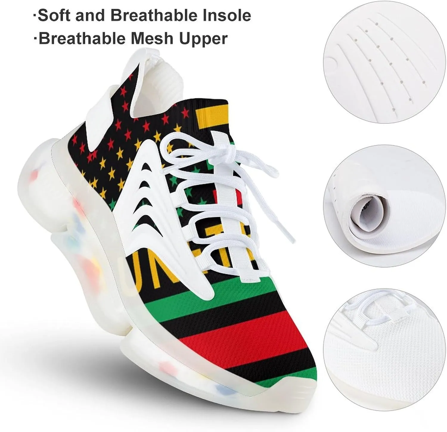 Juneteenth Flag Black Liberation Month Men's Running Shoes Lightweight Walking Shoe Breathable Sneaker