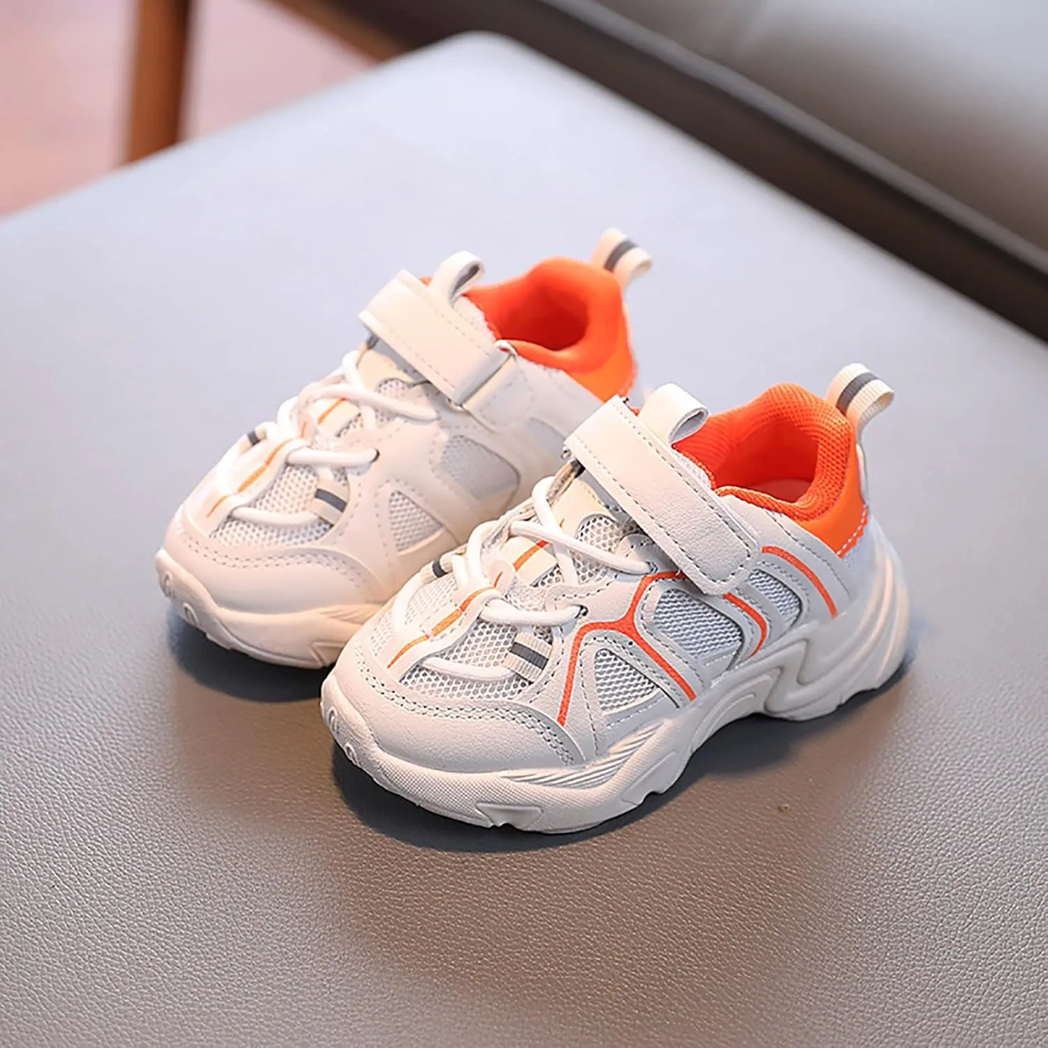 Kids Boys Girls Adjustable Straps Sneakers Toddler Baby Athletic Shoes Mesh Sport Running Shoes for 1-7Years
