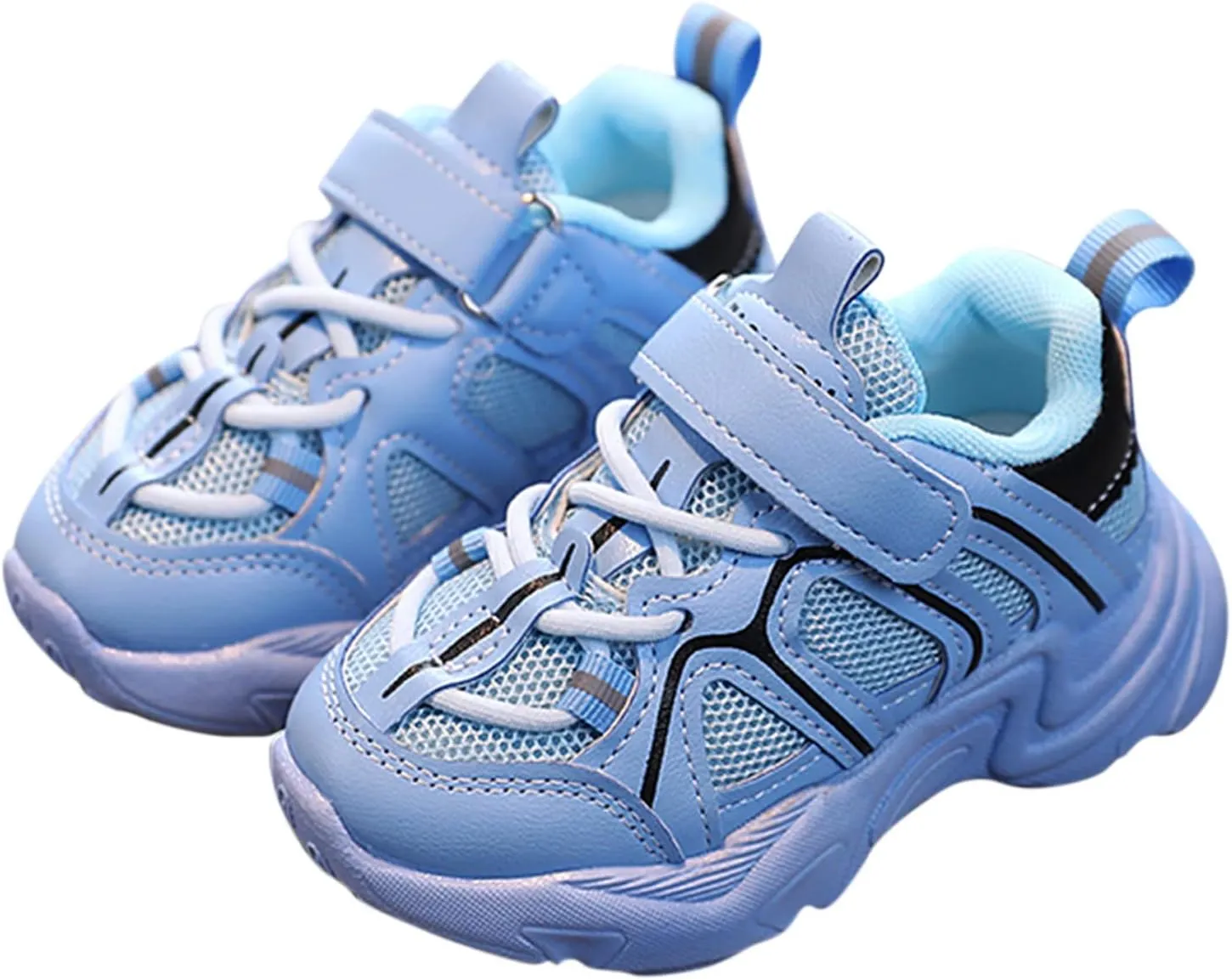 Kids Boys Girls Adjustable Straps Sneakers Toddler Baby Athletic Shoes Mesh Sport Running Shoes for 1-7Years