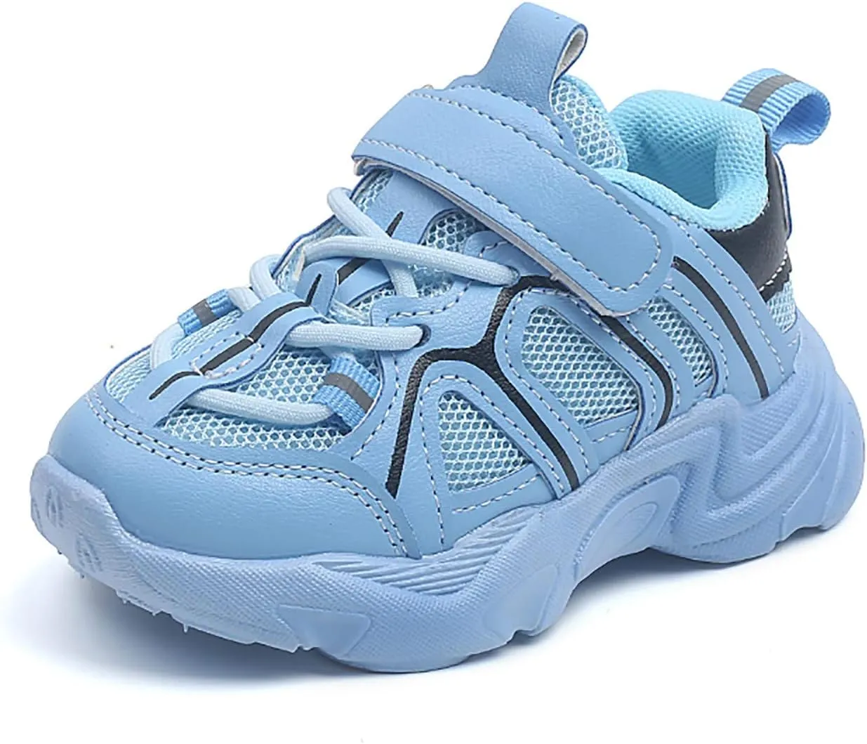 Kids Boys Girls Adjustable Straps Sneakers Toddler Baby Athletic Shoes Mesh Sport Running Shoes for 1-7Years