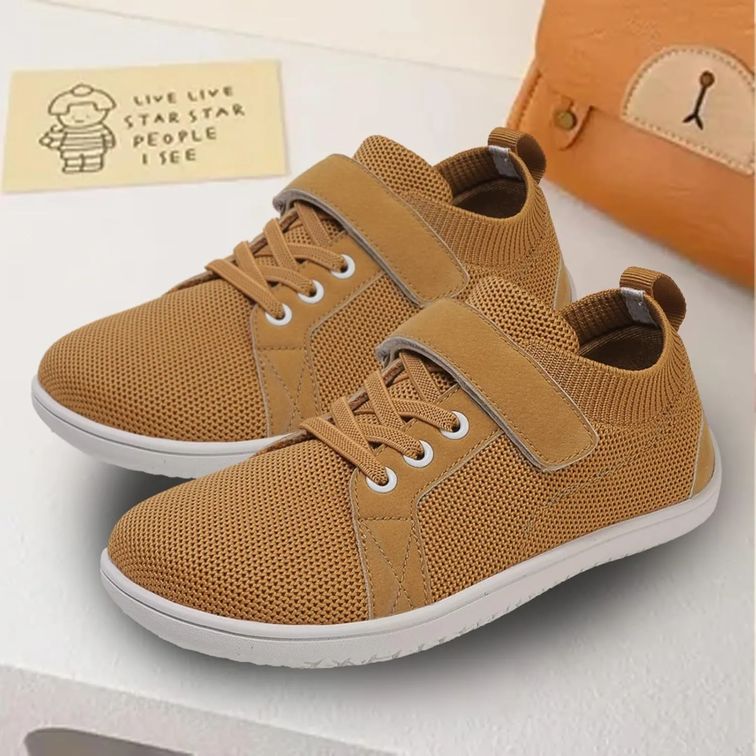 Kids Mesh Running Sneakers Hook Loop Flat Non Slip Breathable Sport Shoes Youth Childrens Athletic Walking Casual Shoes