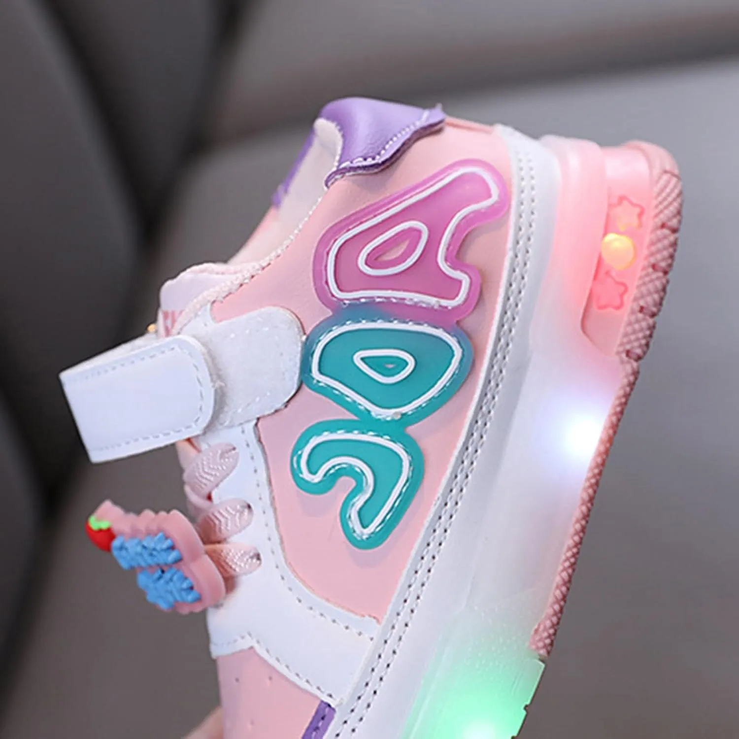 Kids Toddler Sneakers Light Up Flashing Shoes Baby Girls Boys Easy Fasten High Top Walking Canvas Athletic Sneaker