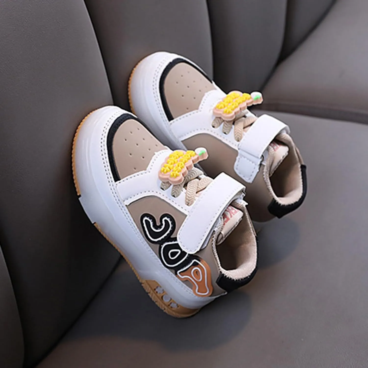 Kids Toddler Sneakers Light Up Flashing Shoes Baby Girls Boys Easy Fasten High Top Walking Canvas Athletic Sneaker