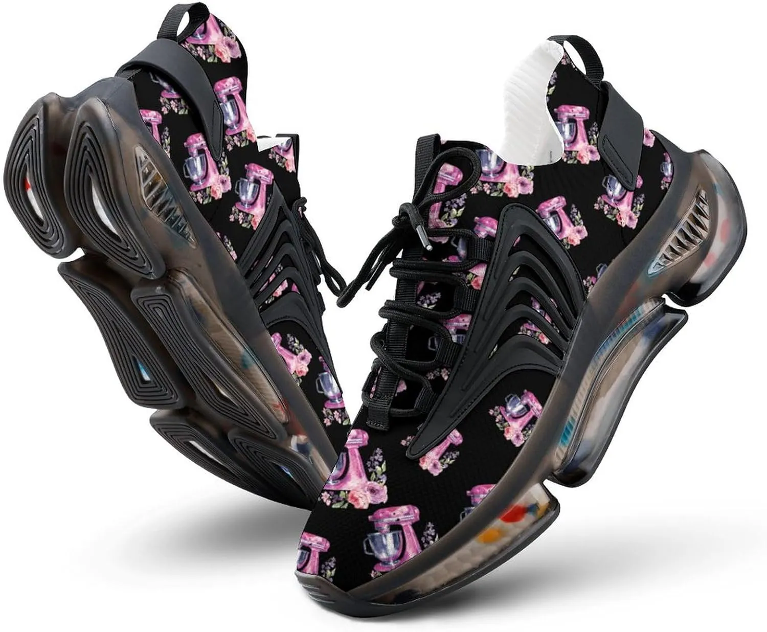 Kitchen Mixer with Floral Watercolor Men's Running Shoes Lightweight Walking Shoe Breathable Sneaker