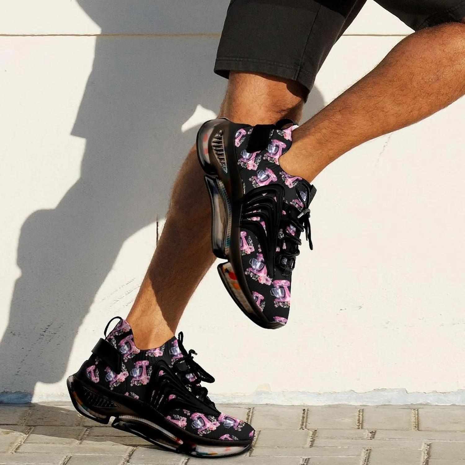 Kitchen Mixer with Floral Watercolor Men's Running Shoes Lightweight Walking Shoe Breathable Sneaker