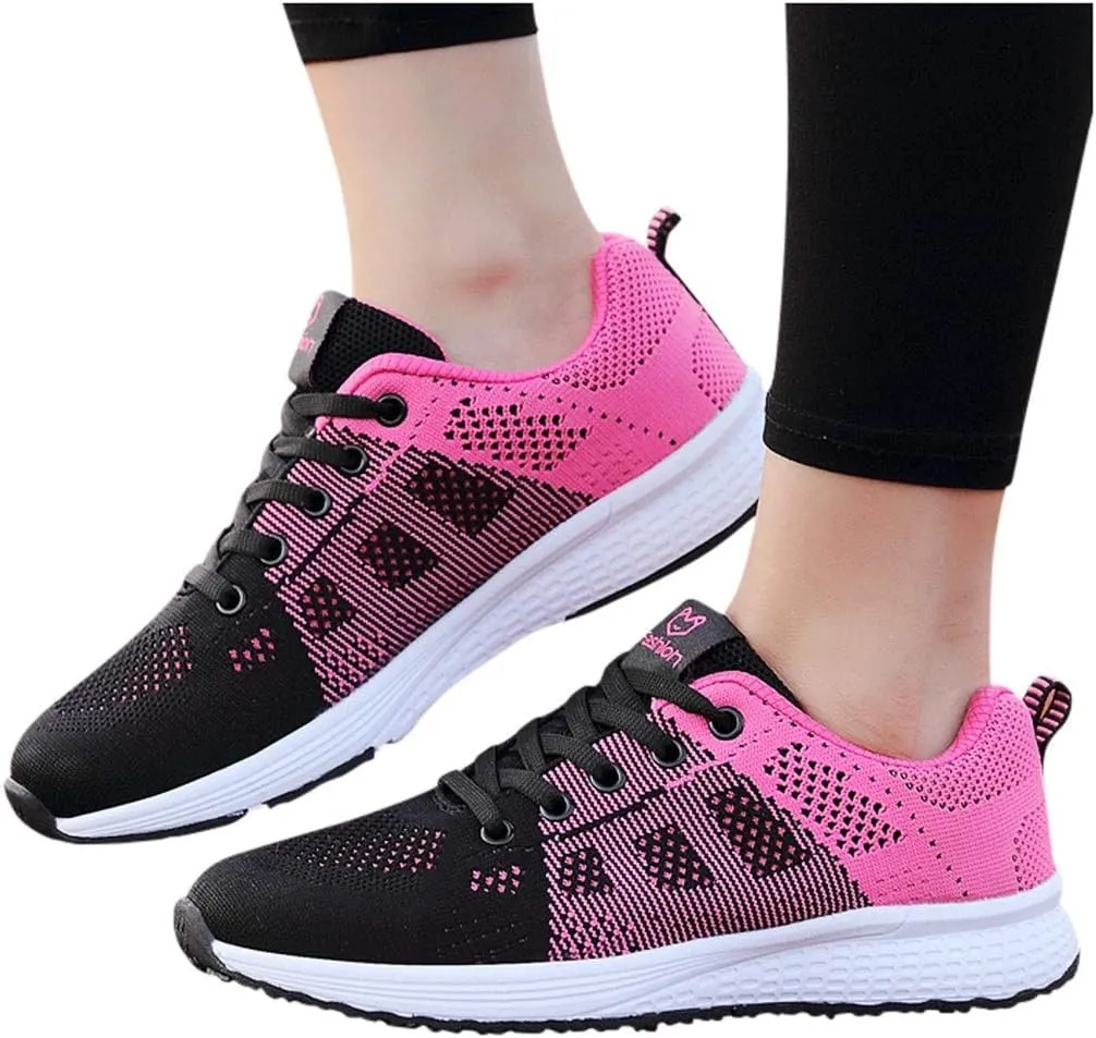 Ladies Mesh Breathable Non Slip Casual Walking Shoes Comfortable Lighweight Sneakers Low Top Slip on Soft Sole Outdoor Sports Shoes for Women