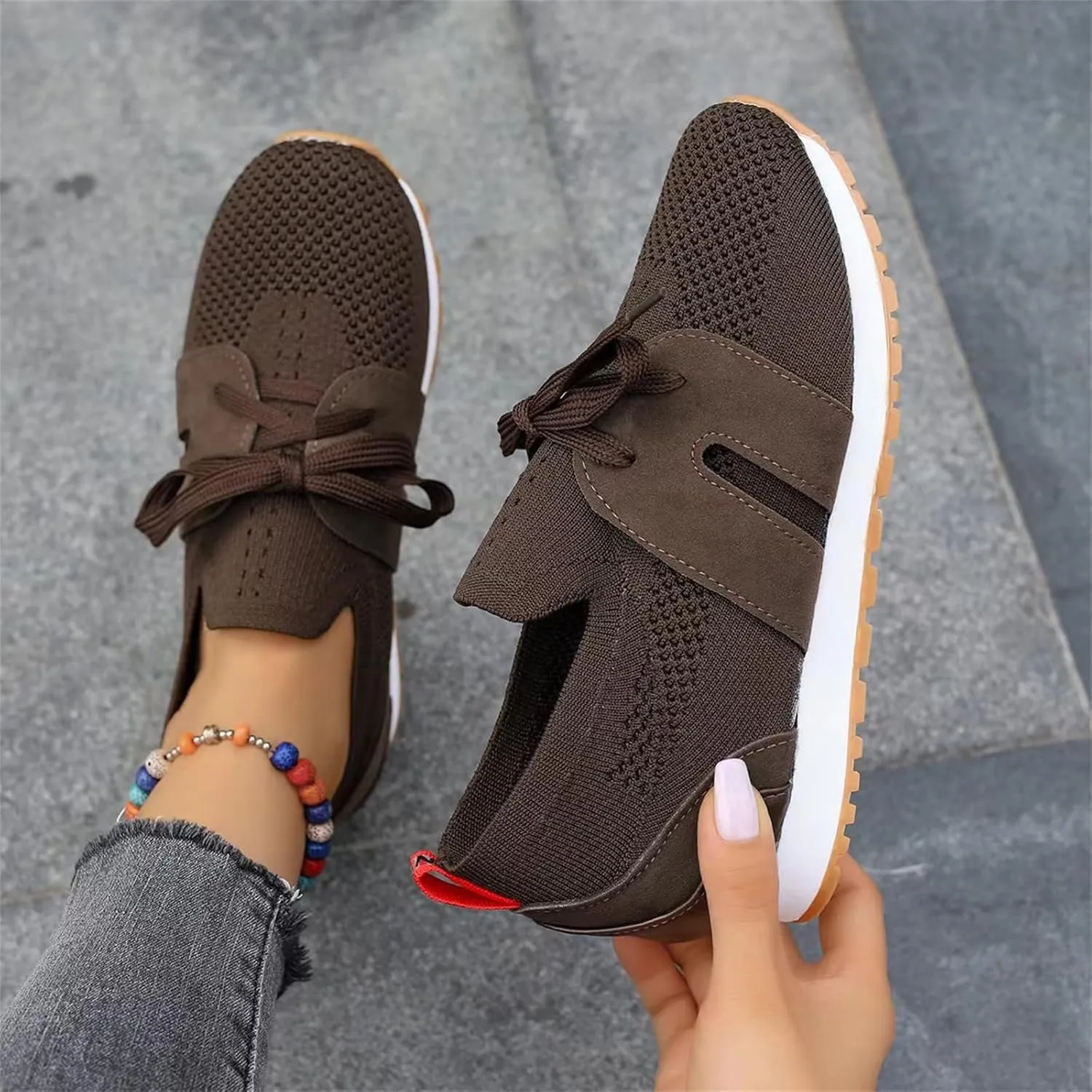Ladmiple Running Shoes For Women Slip On Lightweight Tennis Shoes Non Slip Gym Workout Fashion Breathable Walking Sneakers