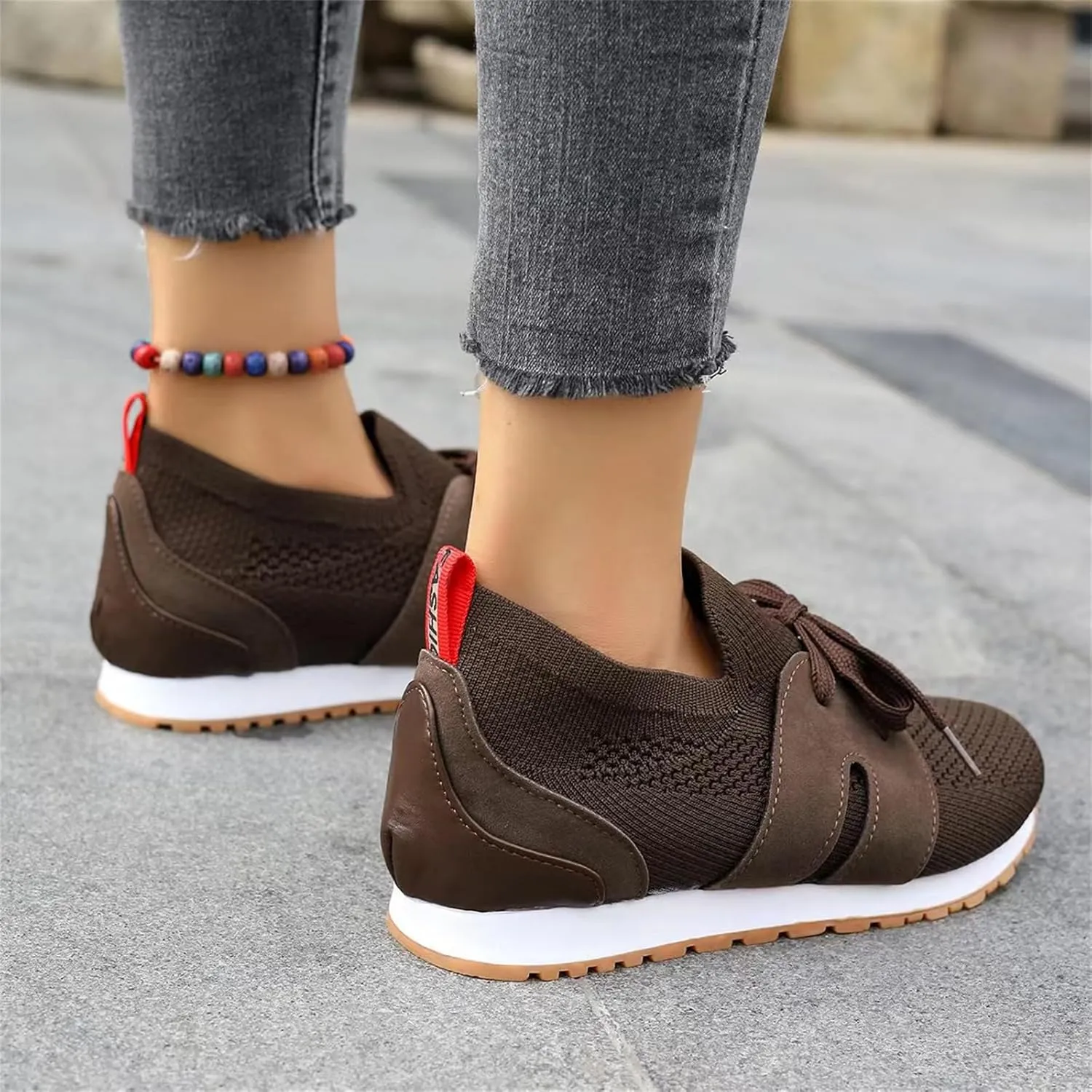 Ladmiple Running Shoes For Women Slip On Lightweight Tennis Shoes Non Slip Gym Workout Fashion Breathable Walking Sneakers
