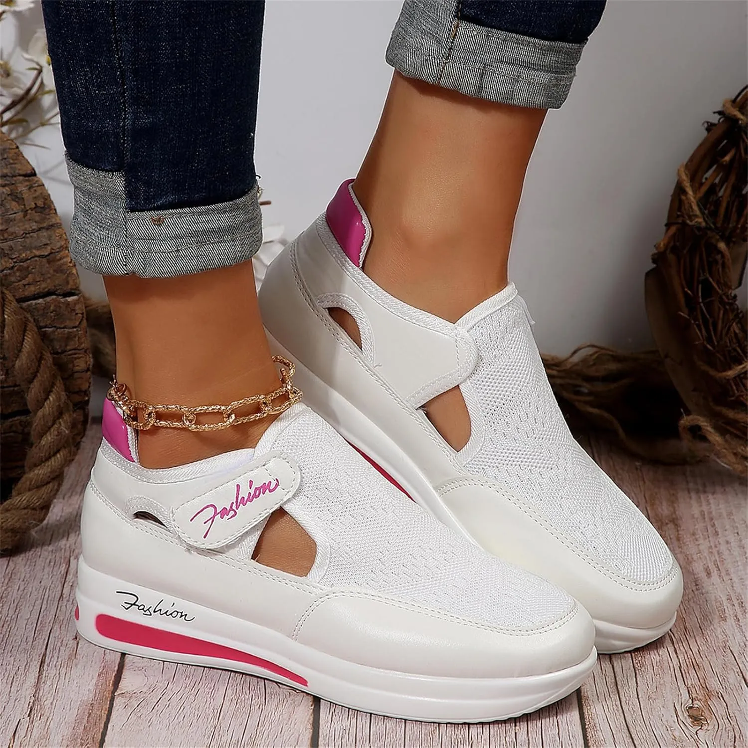 Ladmiple Shoes For Women Dressy Casual Flats Leather Sneakers Low Top Lace Up Fashion Comfortable Summer Slip On Loafers