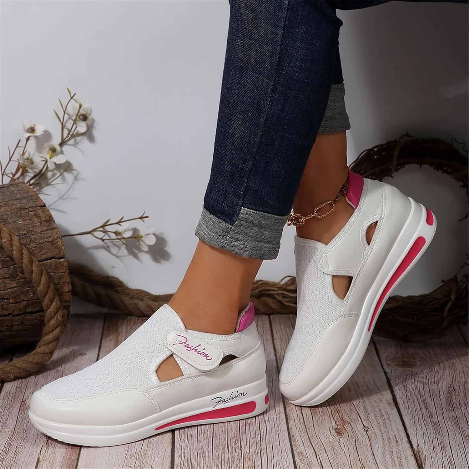 Ladmiple Shoes For Women Dressy Casual Flats Leather Sneakers Low Top Lace Up Fashion Comfortable Summer Slip On Loafers