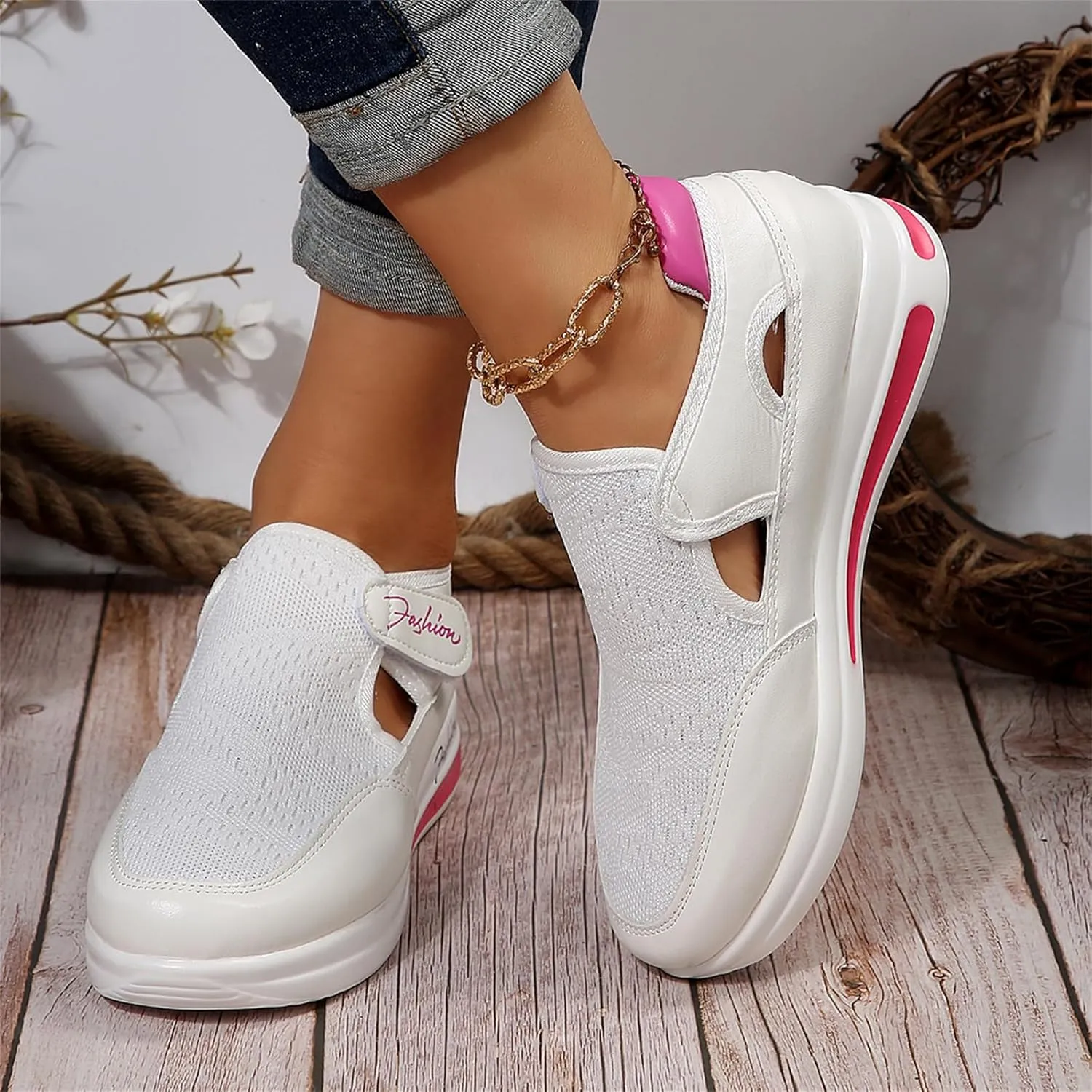 Ladmiple Shoes For Women Dressy Casual Flats Leather Sneakers Low Top Lace Up Fashion Comfortable Summer Slip On Loafers