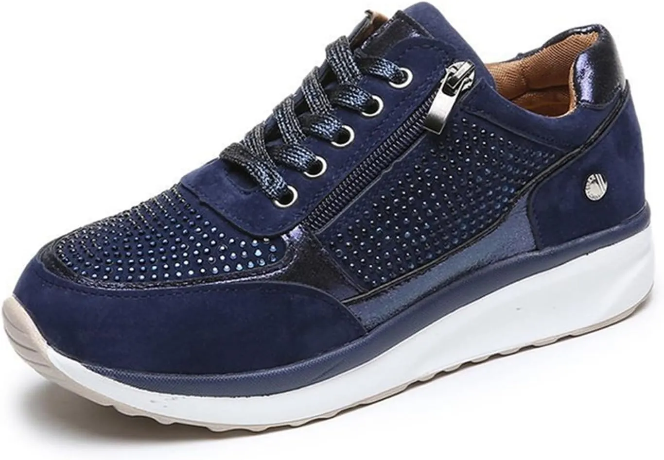 Ladmiple Shoes For Women Sneakers Slip Ons Lace ups Casual Leather Walking Shoes Summer Fashion Platform Flats Loafers