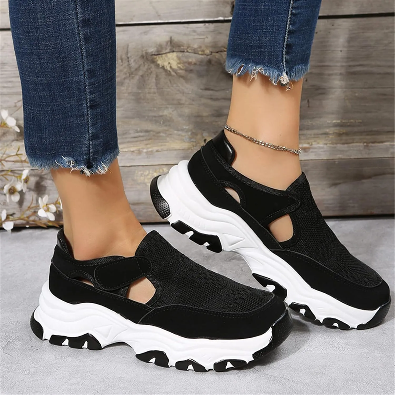 Ladmiple Shoes For Women Sneakers Slip Ons Memory Foam Comfort Walking Shoes Fashion Casual Summer Platform Flats Loafer