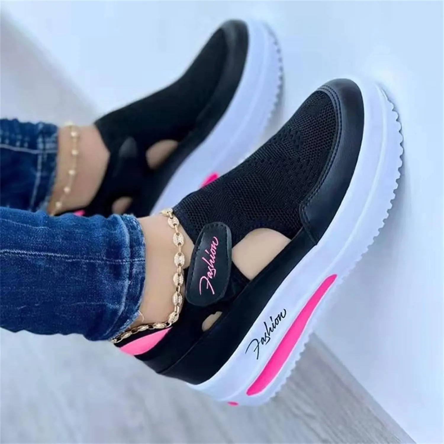 Ladmiple Shoes For Women Sneakers Slip Ons Walking Shoes Casual Lace Up Dressy Summer Fashion Cute Platform Flats Loafer