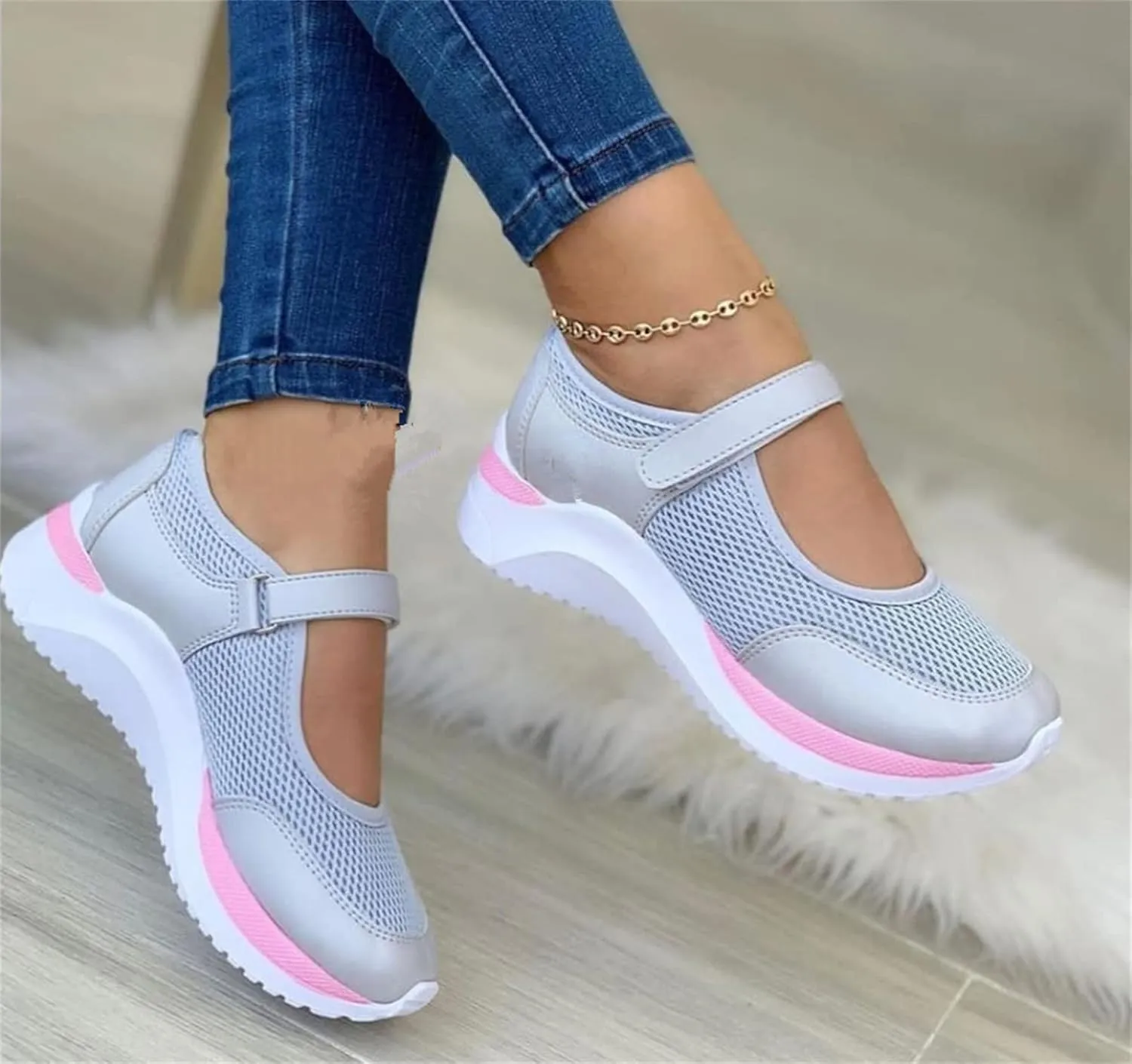 Ladmiple Shoes For Women Sneakers Trendy Casual Lace Up Dressy Summer Fashion Low Top Slip On Platform Walking Shoes