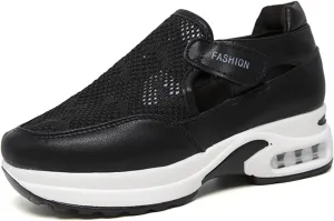 Ladmiple Shoes For Women Sneakers Trendy Slip On Breathe Walking Shoes Fashion Non Slip Platform Running Tennis Shoes
