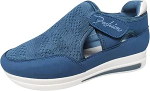Ladmiple Sneakers For Women Slip On Wide Width Fashion Leather Walking Shoes Casual Summer Lace Up Platform Flats Loafer