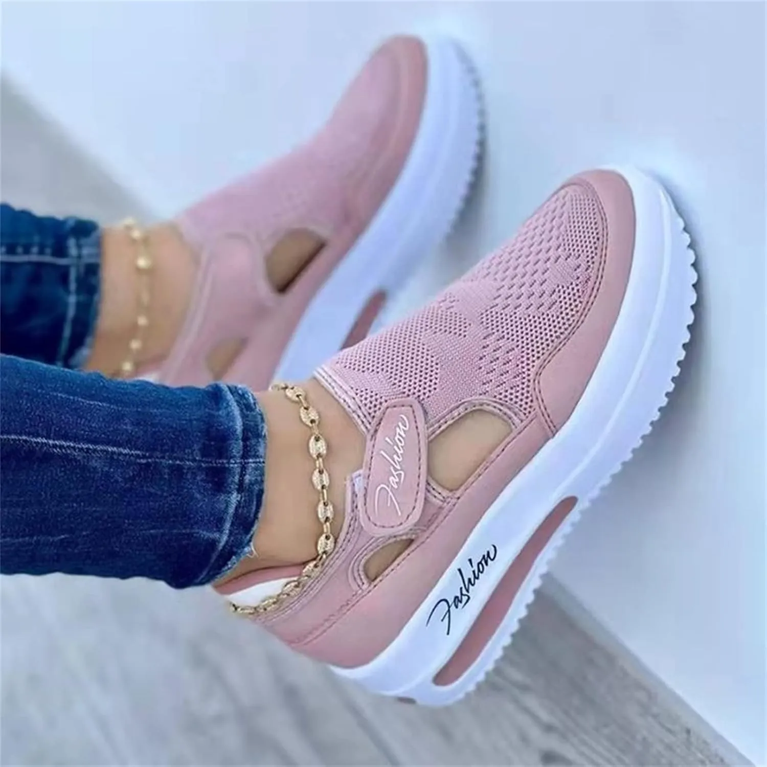 Ladmiple Sneakers For Women Slip On Wide Width PU Leather Shoes Lace Up Casual Fashion Walking Platform Flats Loafers