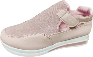 Ladmiple Sneakers For Women Slip On Wide Width PU Leather Shoes Lace Up Casual Fashion Walking Platform Flats Loafers