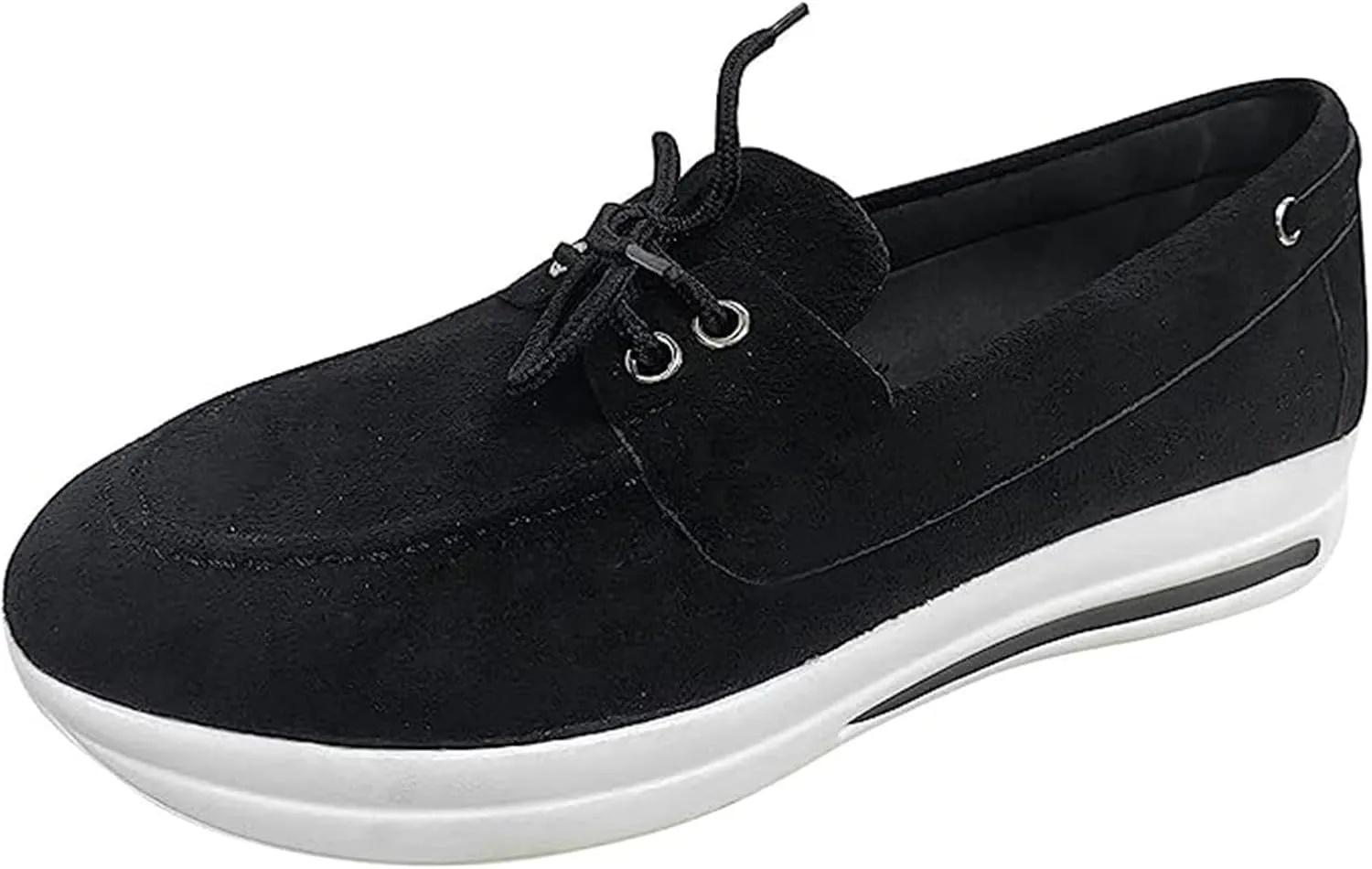 Ladmiple Sneakers For Women Walking Shoes Comfortable Lace ups Casual Summer Fashion Slip On Platform Flats Loafers