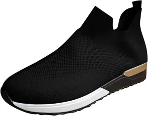 Ladmiple Walking Shoes Women Arch Support Slip On Sneakers Memory Foam Lightweight Casual Athletic Running Sneakers for Gym