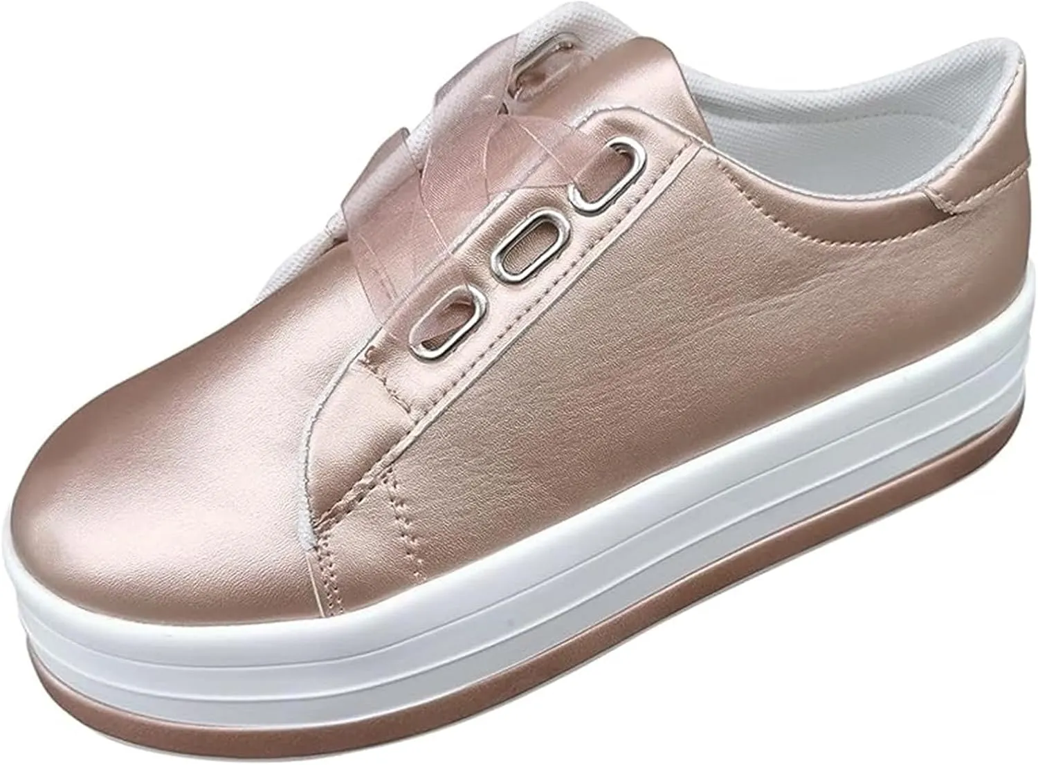 Ladmiple Womens Shoes Dressy Casual Loafers Leather Fashion Sneakers Casual Comfortable Platform Slip On Walking Shoes
