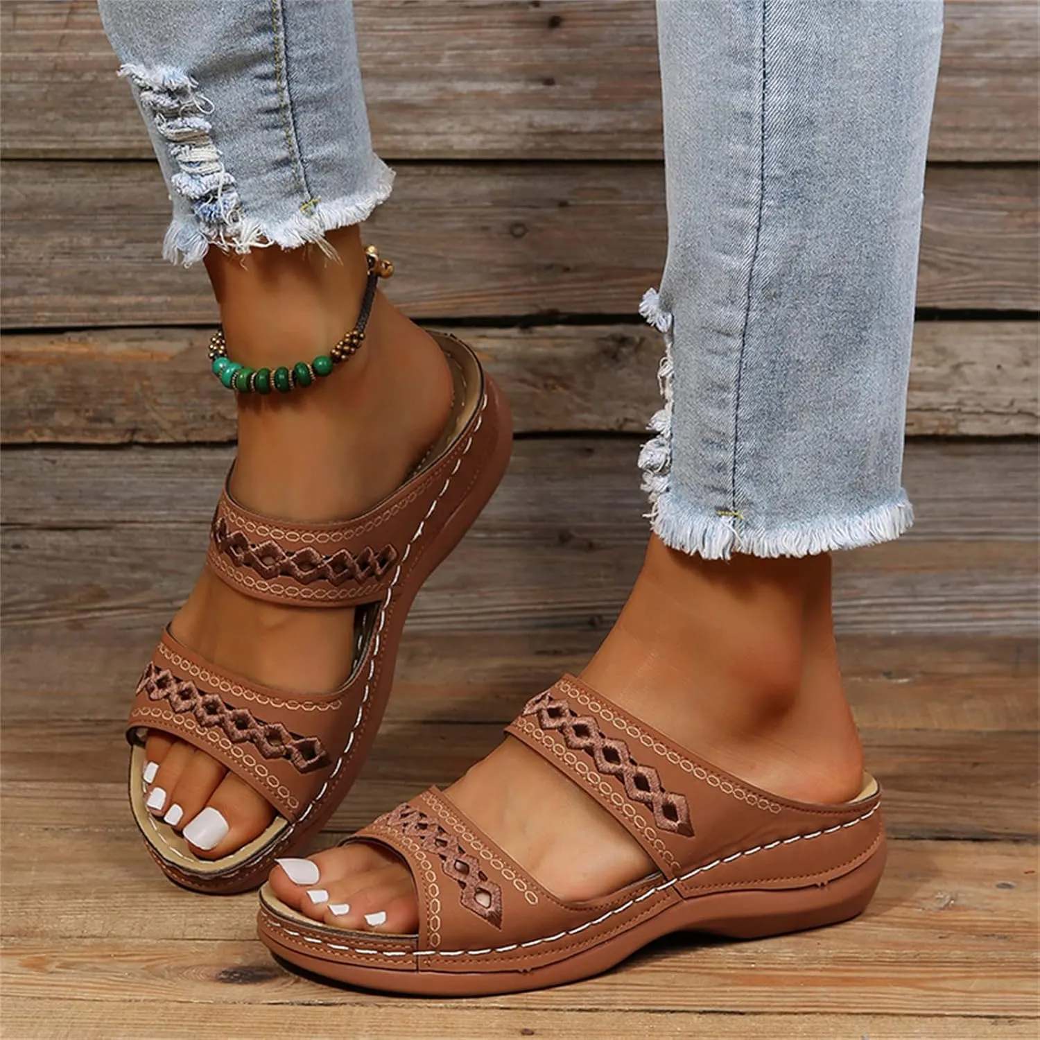 Lausiuoe Orthotic Sandals For Women Plantar Fasciitis Arch Support Dressy Summer Comfortable Walking Orthopedic Flip Flops