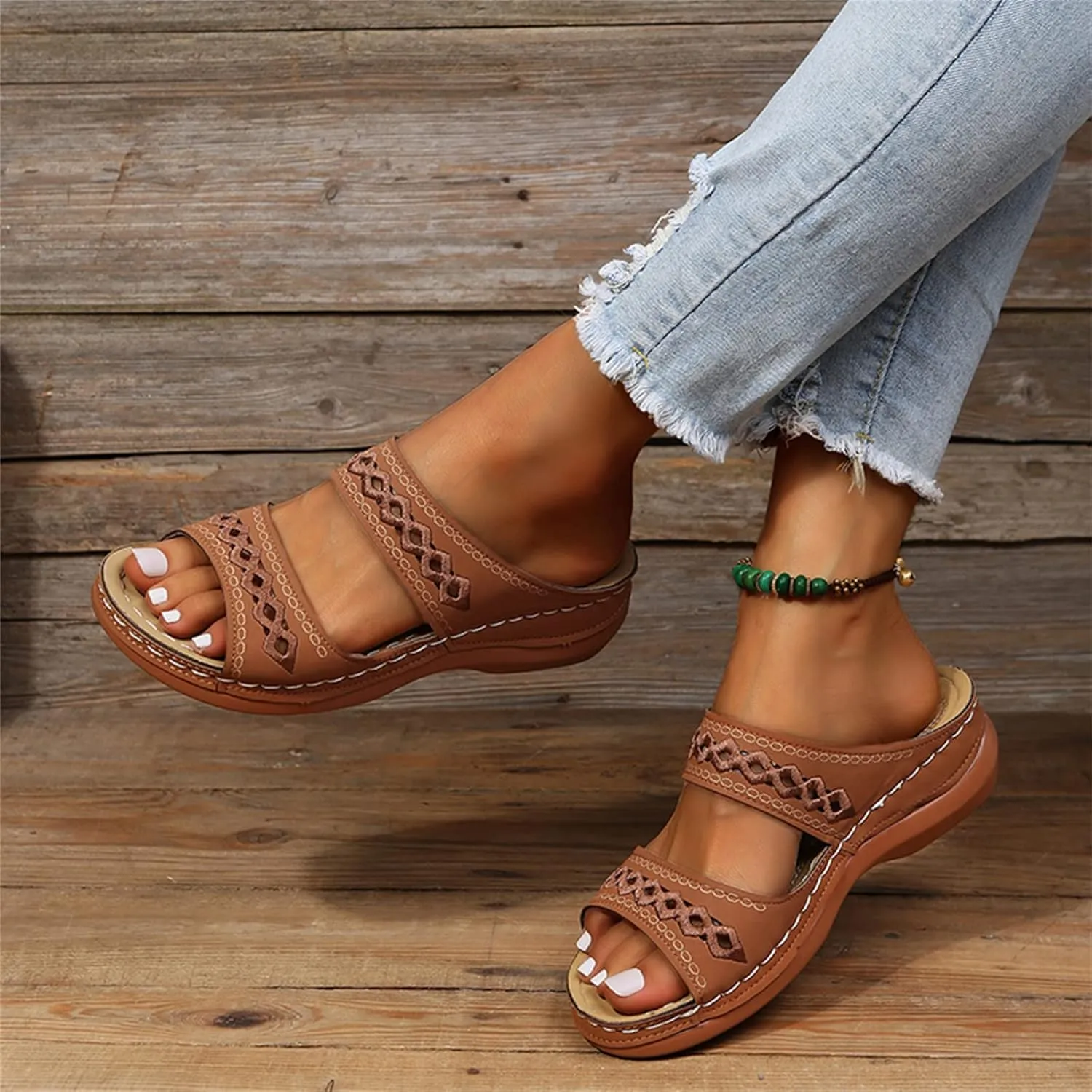 Lausiuoe Orthotic Sandals For Women Plantar Fasciitis Arch Support Dressy Summer Comfortable Walking Orthopedic Flip Flops