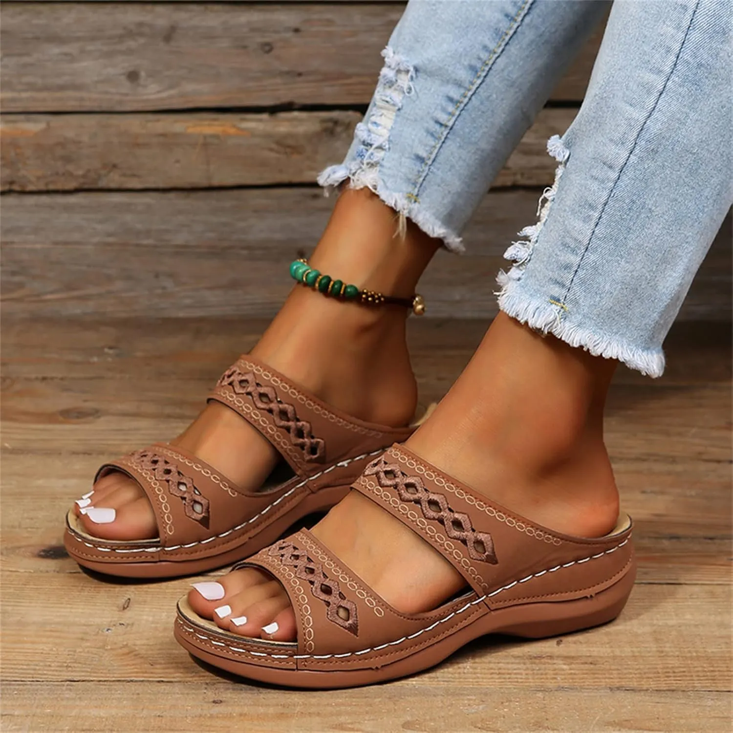 Lausiuoe Orthotic Sandals For Women Plantar Fasciitis Arch Support Dressy Summer Comfortable Walking Orthopedic Flip Flops