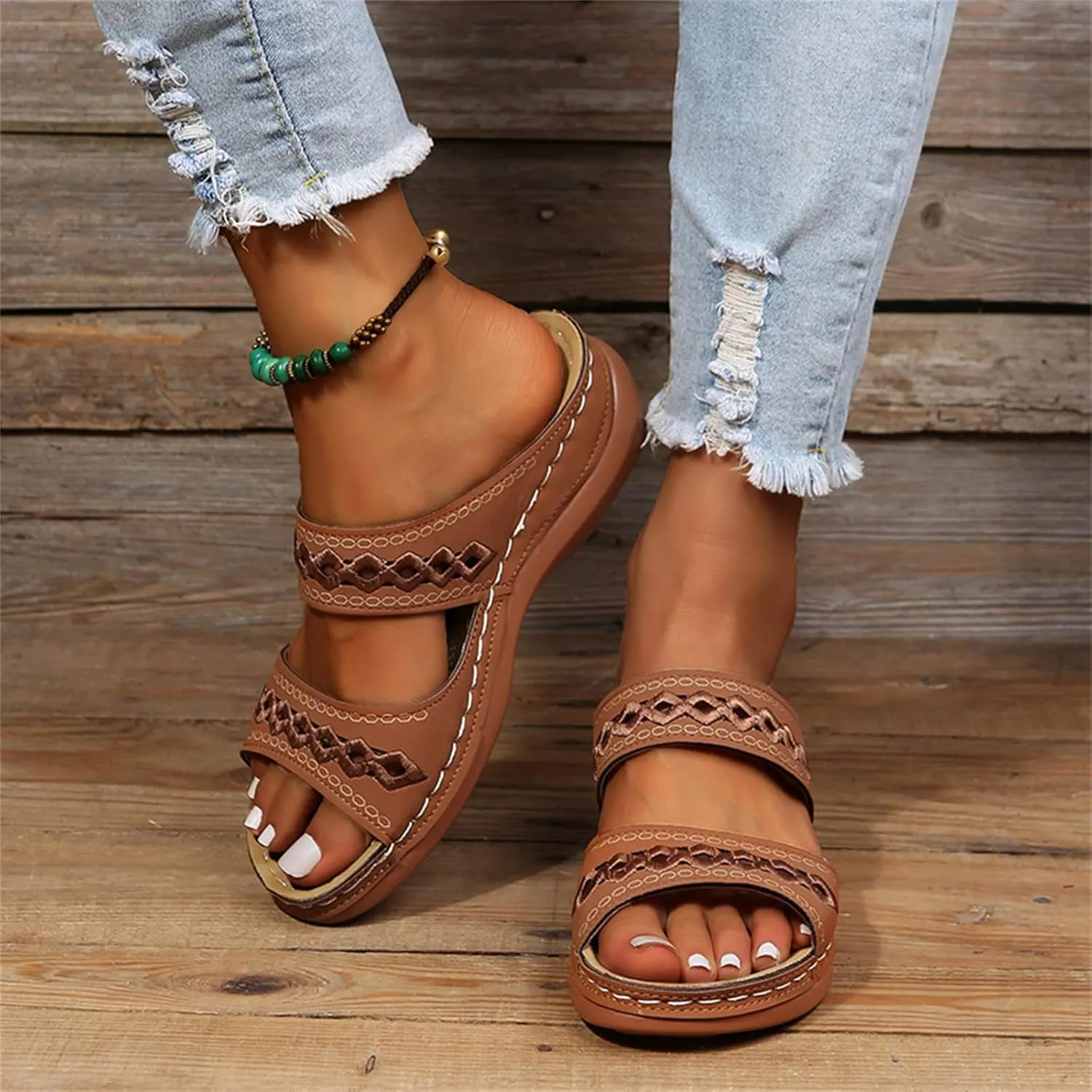 Lausiuoe Orthotic Sandals For Women Plantar Fasciitis Arch Support Dressy Summer Comfortable Walking Orthopedic Flip Flops