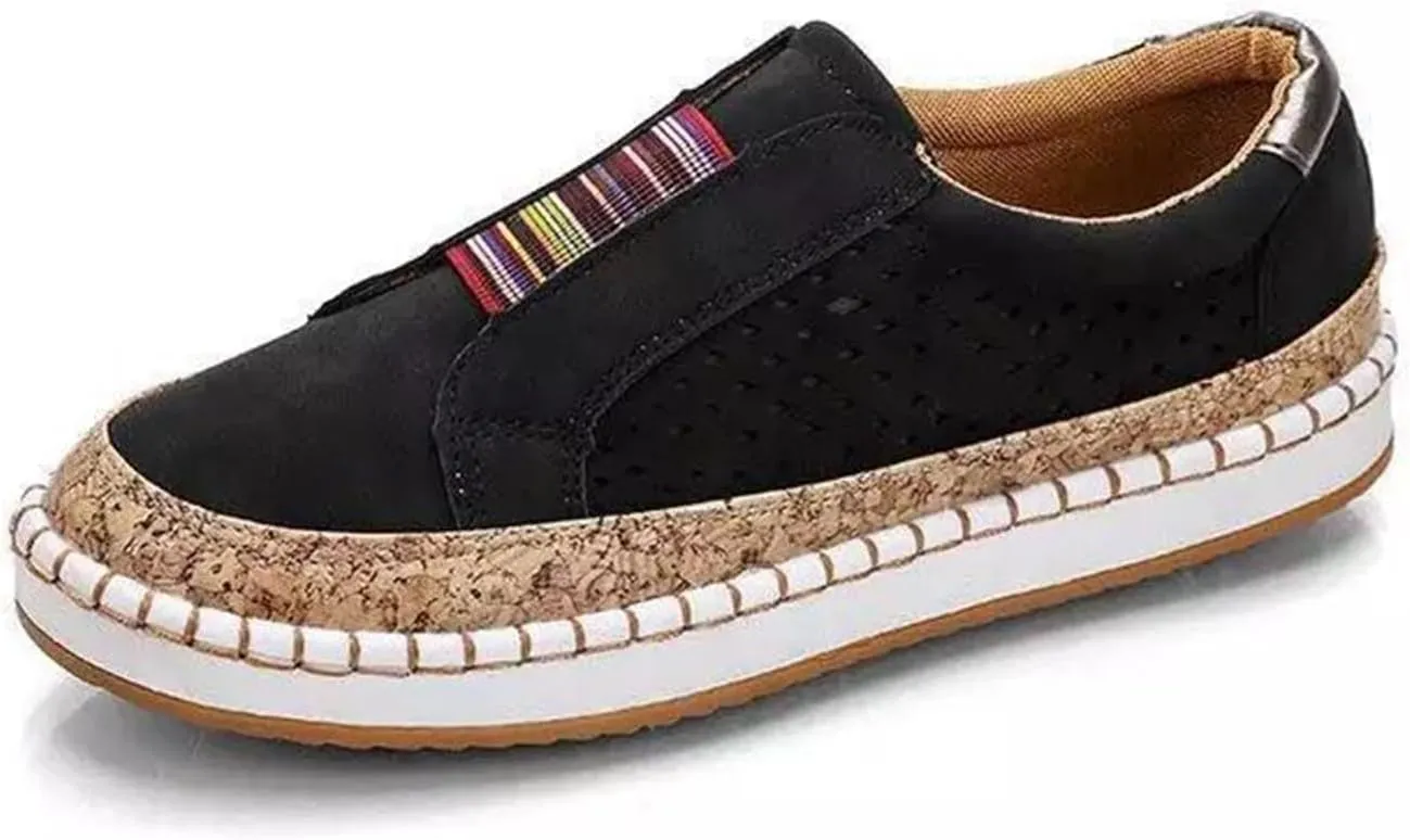 Lausiuoe Shoes For Women Dressy Flats Canvas Loafers Slip on Low Top Non Slip Fashion Casual Classic Soft Walking Sneakers