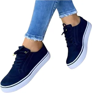 Lausiuoe Shoes For Women Sneakers Cute Comfortable Casual Fashion Walking Shoes Soft Slip On Low Top Canvas Flat Loafers