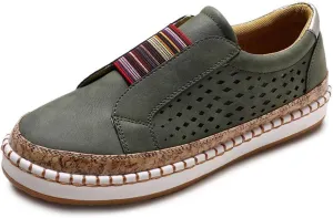 Lausiuoe Shoes for Women Sneakers Slip On Canvas Shoes Low Top Fashion Comfortable Classic Casual Soft Walking Flat Loafers
