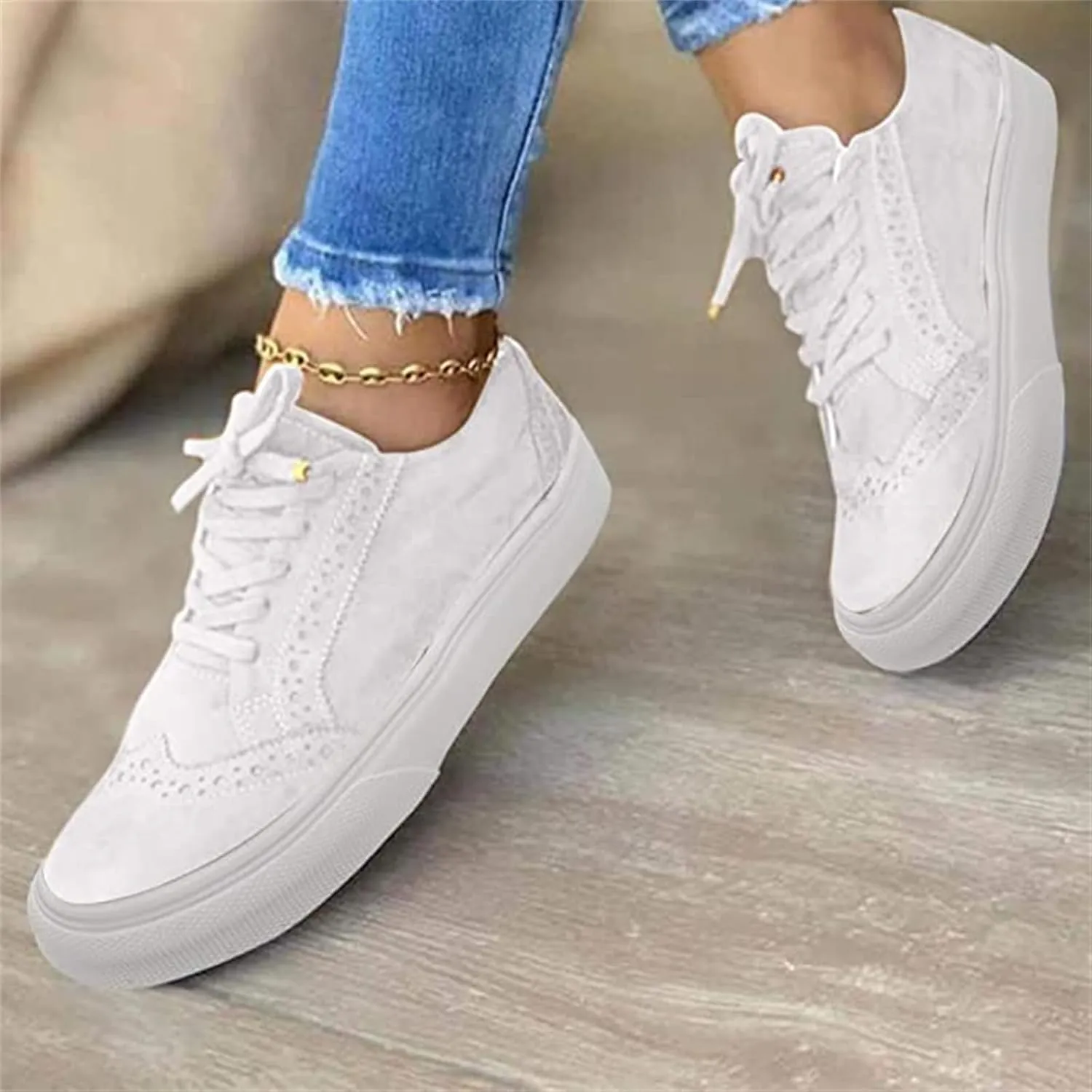 Lausiuoe Shoes for Women Sneakers Slip On Canvas Shoes Low Top Non Slip Fashion Casual Soft Comfortable Walking Flat Loafers