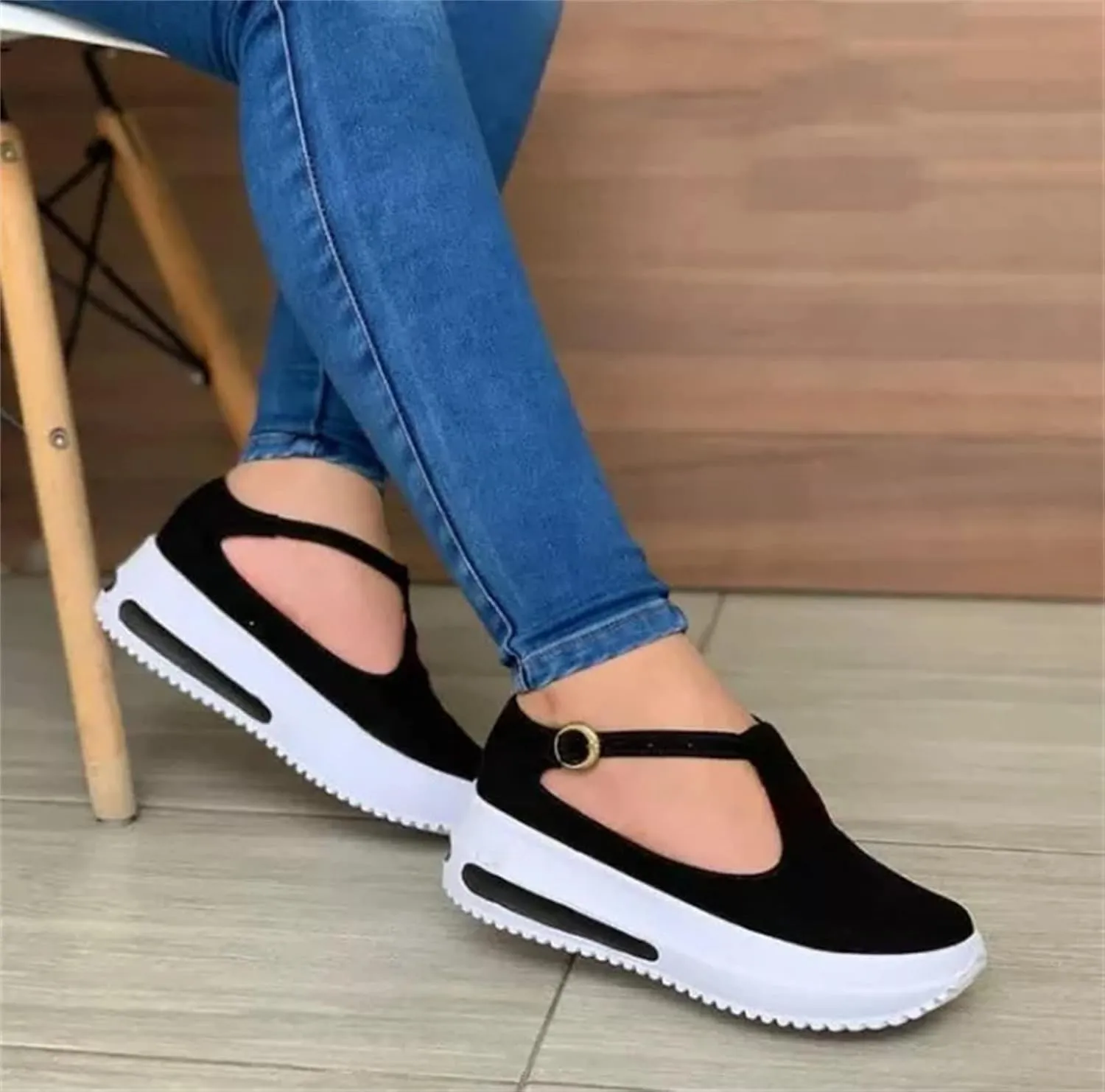 Lausiuoe Sneakers For Women Platform Slip On Fashion Canvas Shoes Lightweight Non-Slip Casual Comfortable Walking Flat Loafer