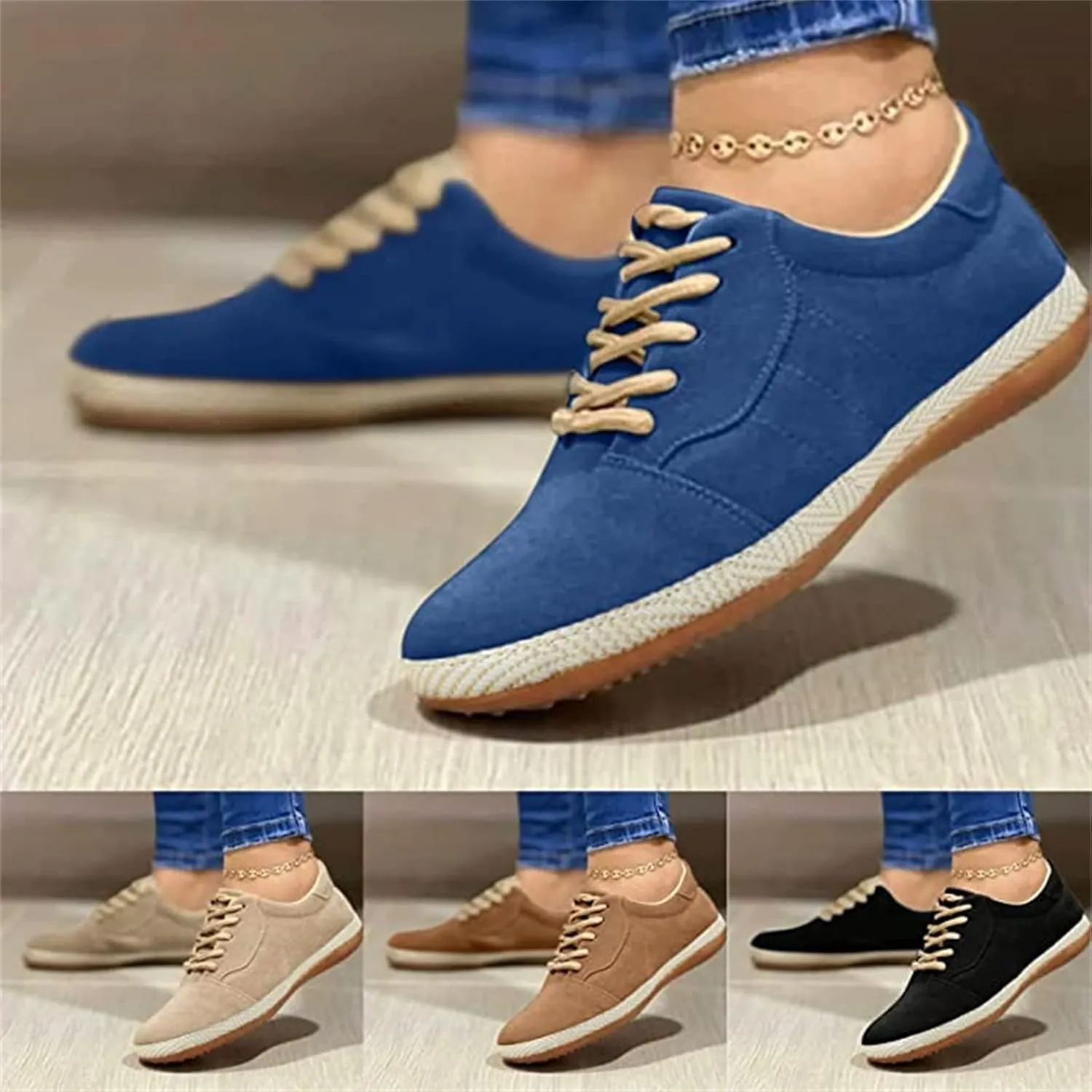 Lausiuoe Sneakers For Women Walking Shoes Comfortable Slip On Fashion Canvas Sneakers Casual Soft Non-Slip Flat Loafers