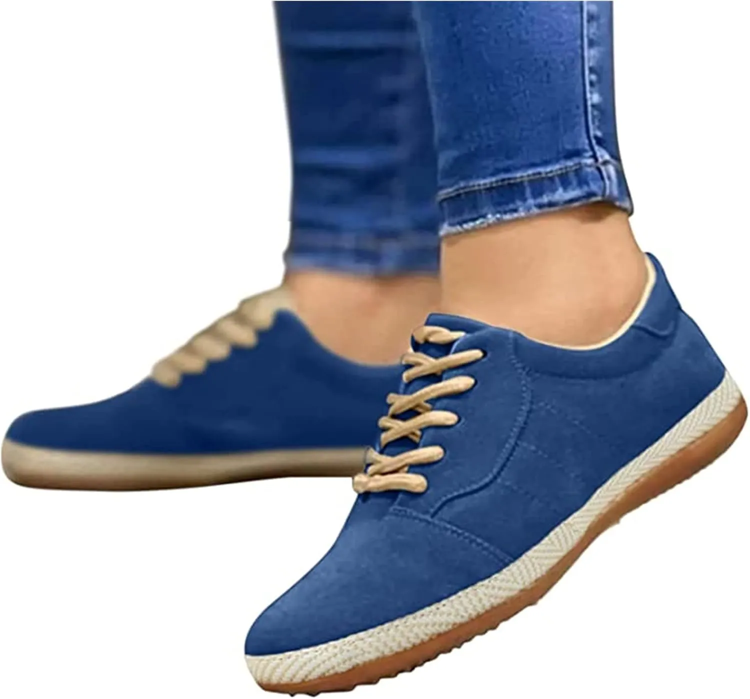 Lausiuoe Sneakers For Women Walking Shoes Comfortable Slip On Fashion Canvas Sneakers Casual Soft Non-Slip Flat Loafers