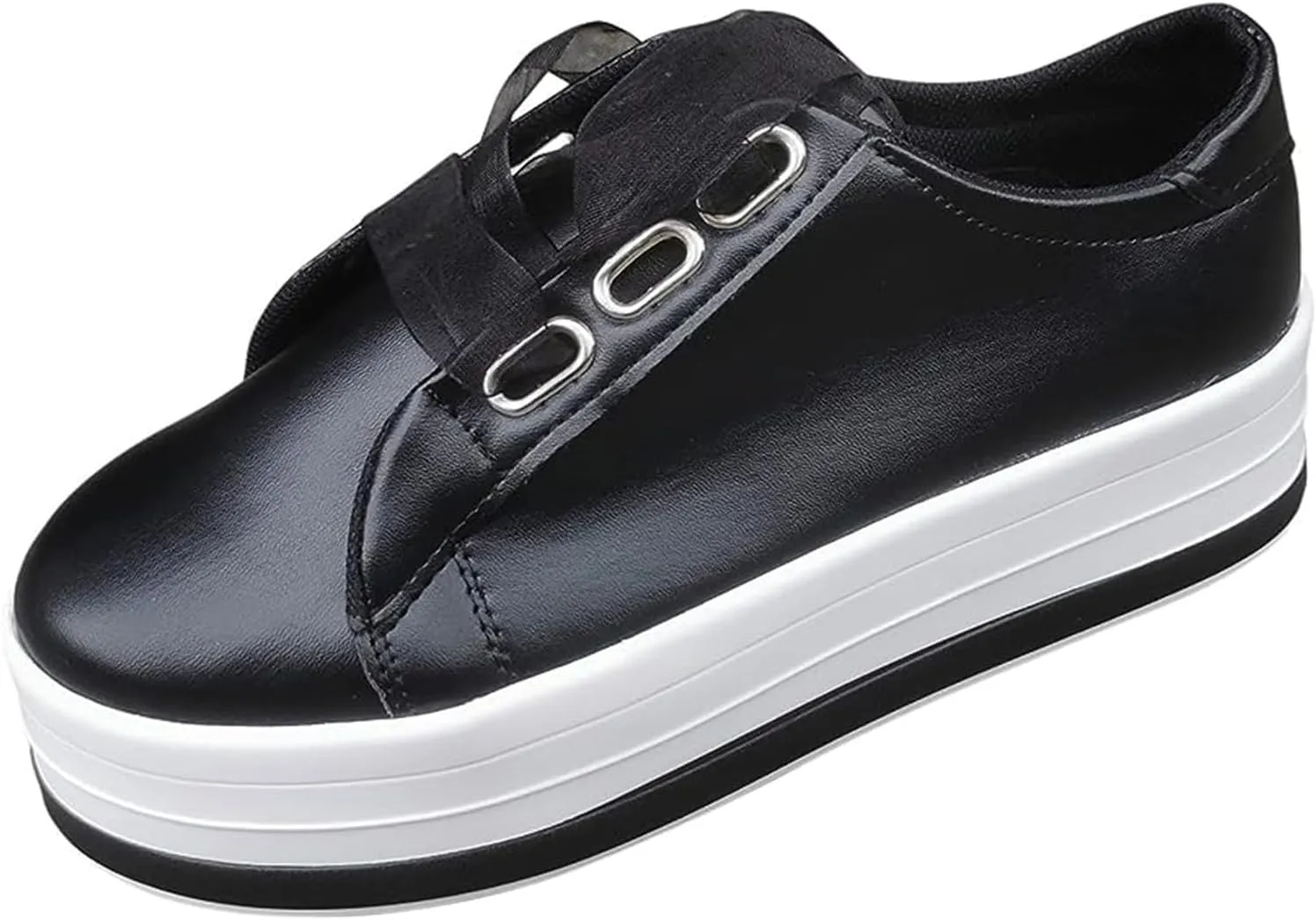 Lausiuoe Sneakers For Women Wide Width 8.5 Women's Fashion Canvas Shoes Round Toe Lightweight Non-Slip Flat Sneakers Classic Casual Fall Low Top Soft Comfort Breathable Slip On Walking Loafers