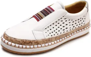 Lausiuoe Sneakers For Women Wide Width Size 8 Women Comfortable Casual Fashion Sneakers Walking Shoes Classic Fall Lightweight Soft Breathable Slip On Low Top Canvas Flat Loafers White