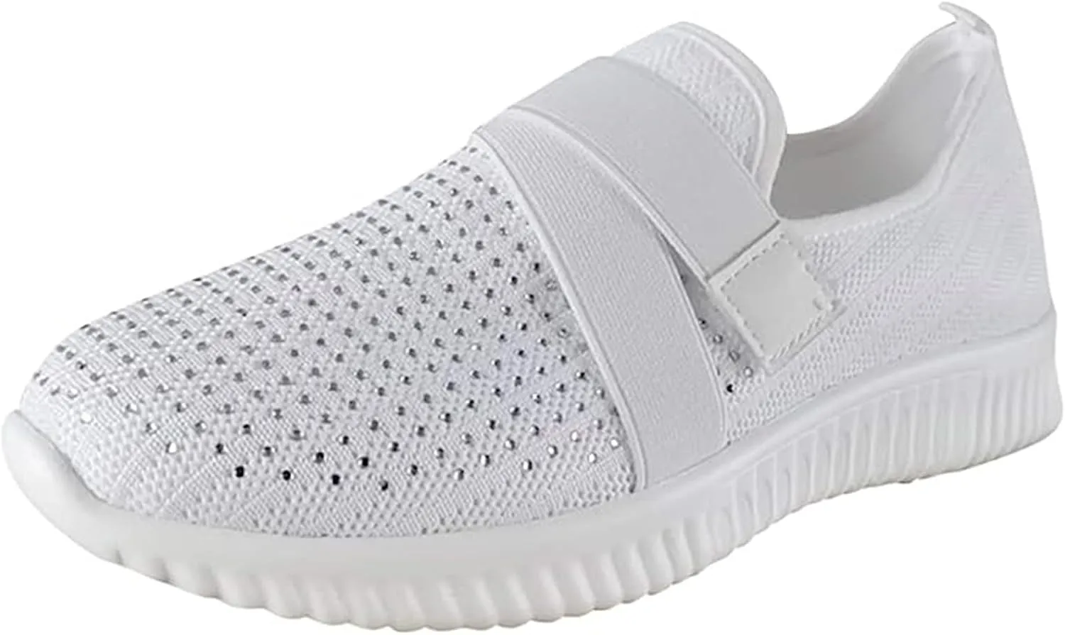 Lausiuoe walking shoes women wide width memory foam Women's Slip on Loafer Shoes - Mesh Casual Flat Nurse Walking Sneakers Knit Round Toe Low Wedge Memory Foam Running Shoes
