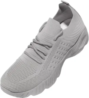 Lausiuoe walking shoes women wide width memory foam Womens Slip On Running Shoes Non Slip Walking Shoes Lightweight Gym Workout Mesh Tennis Shoes Breathable Fashion Sneakers