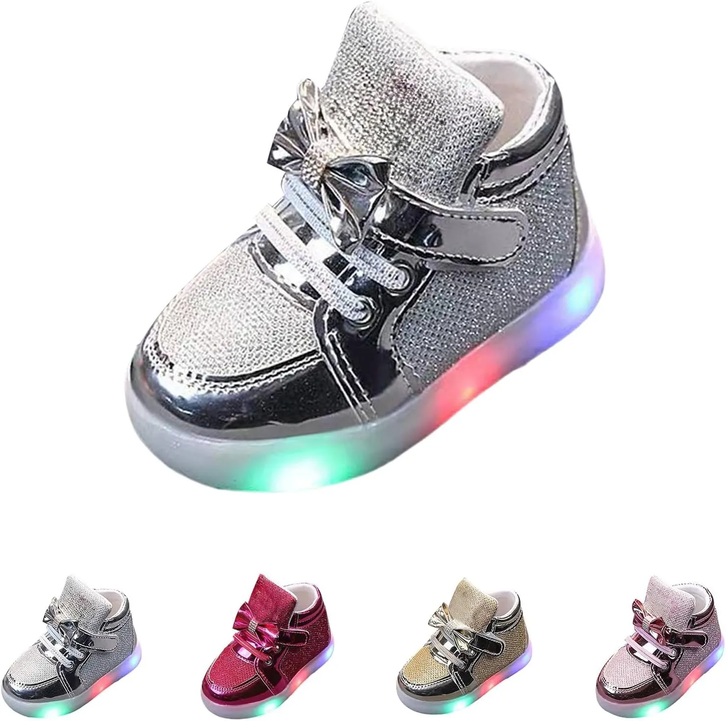 Light Up High Top Shoes for Toddler Kids Glowing Luminous Flashing Sneakers Baby Boys Girls Casual Fashion Shoes