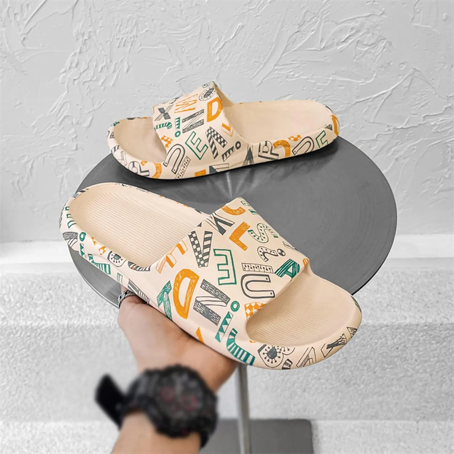 Lightweight Memory Foam Slides for Women Non Slip Quick Drying Shower Slide Beach Sandals Women's Slides