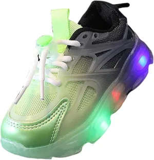 Little Boys Girls Light Up Shoes Lightweight Breathable Comfy Soft Running Tennis Kids Anti Slip School Sneakers